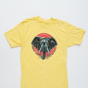 Vintage 80s Elephant Memory System Yellow Mens Tshirt